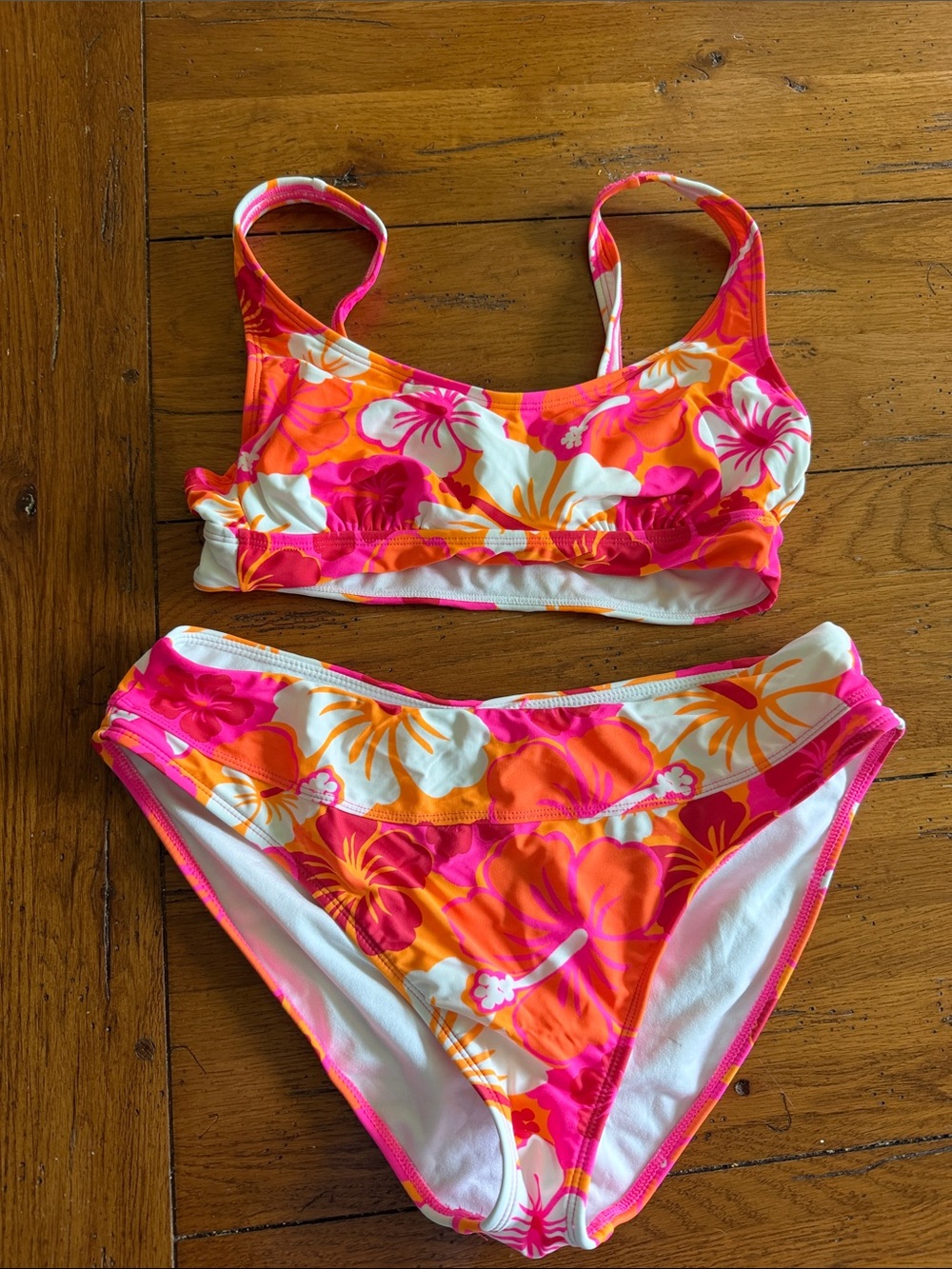 wild fable Pink Orange White Floral Two-Piece Bikini